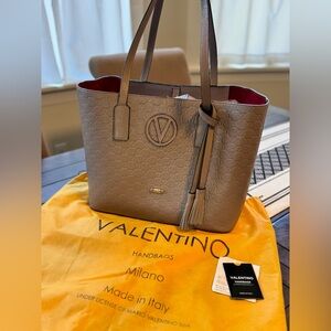 Valentino by Mario Valentino Large Prince Medallion Leather Tote